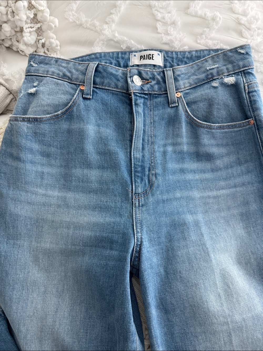 PAIGE Light Blue Wide-Leg Flare Jeans - Picture 2 of 5